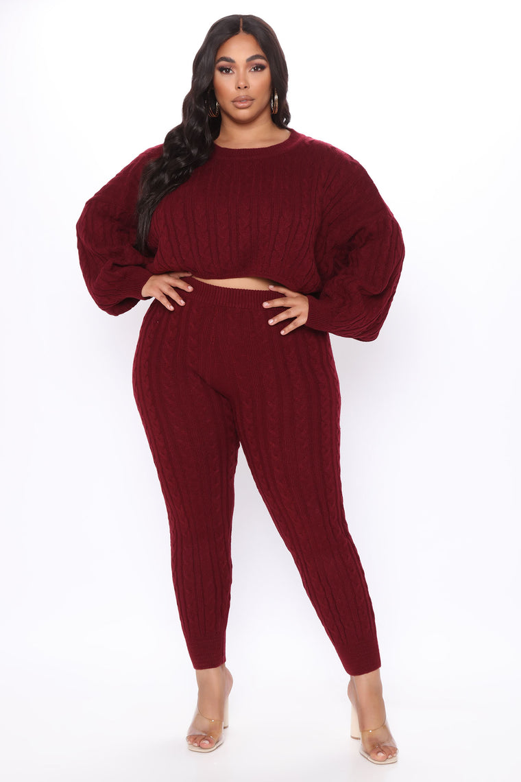 Meet Me Half Way Sweater - Burgundy, Sweaters | Fashion Nova