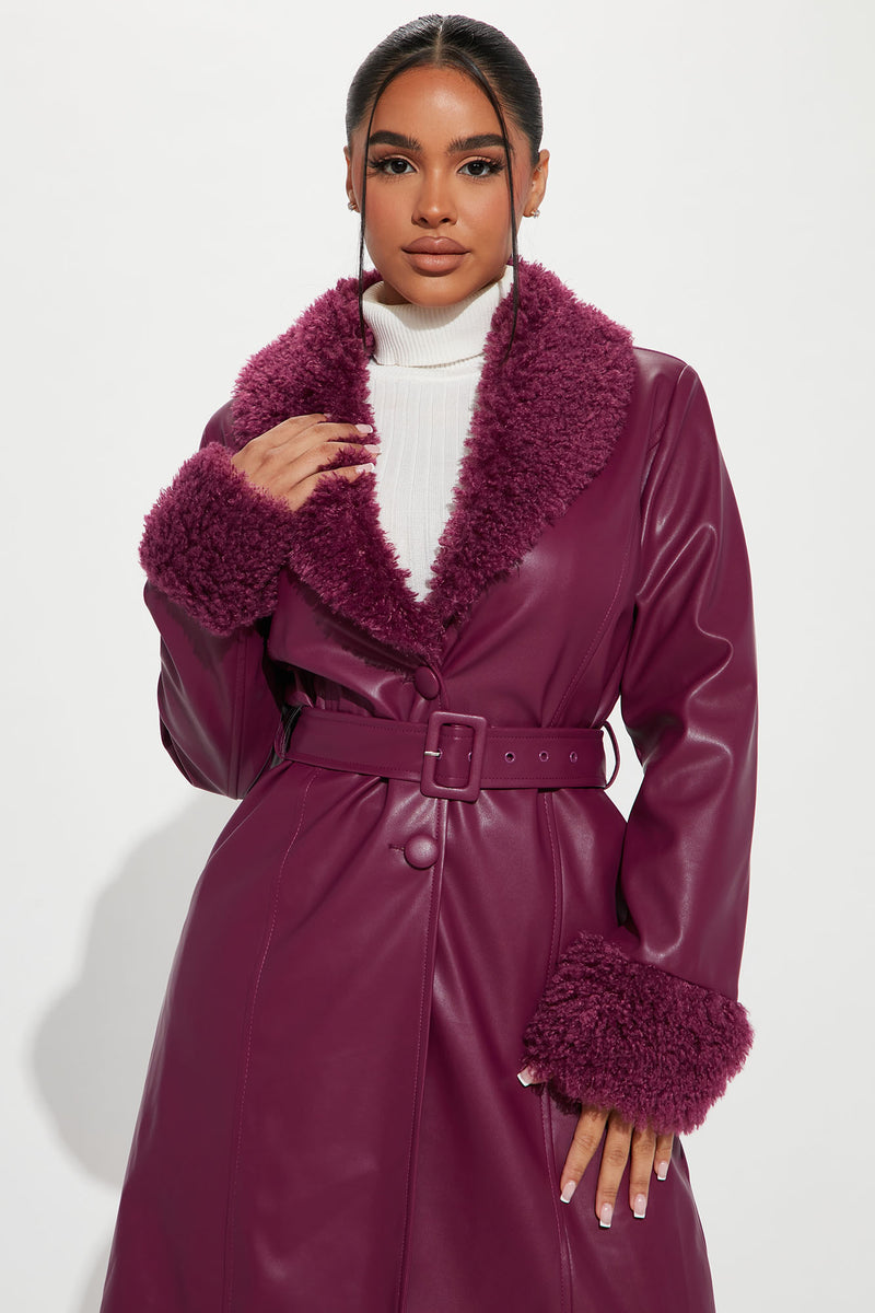 Center Of Attention Faux Leather Coat - Magenta | Fashion Nova, Jackets ...