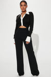 Petite Victoria High Waisted Dress Pants - Black