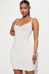 Erin Ribbed Cami Mini Dress - White