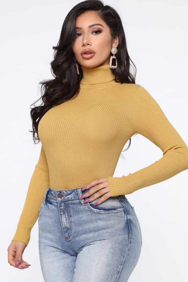 Tara Turtle Neck Sweater - Mustard, Sweaters | Fashion Nova