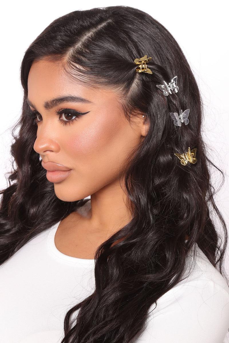 Social Butterfly Hair Clip Set - Gold/combo | Fashion Nova, Accessories |  Fashion Nova