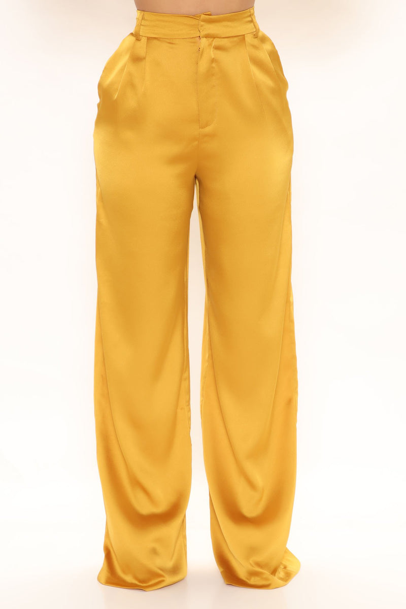 Put It Down Satin Trousers - Mustard | Fashion Nova, Pants | Fashion Nova