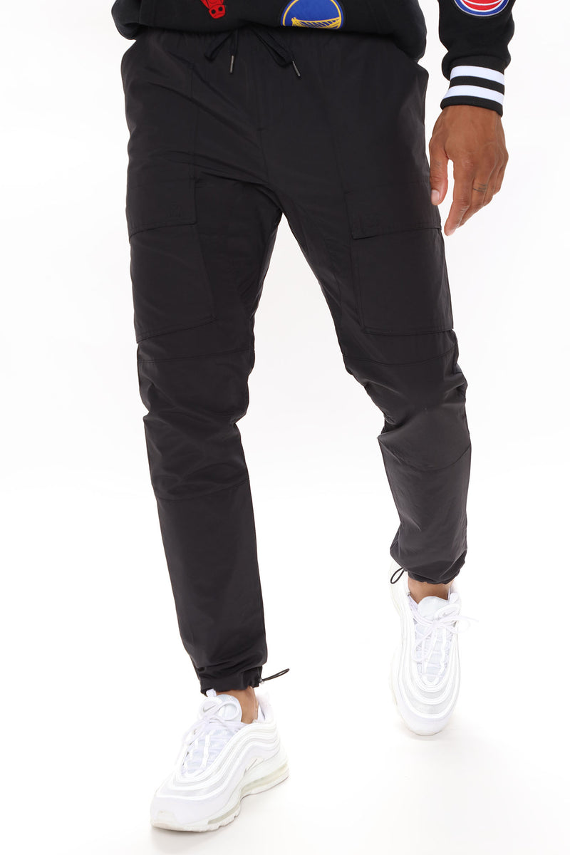 Nylon Slim Cargo Pants - Black | Fashion Nova, Mens Pants | Fashion Nova