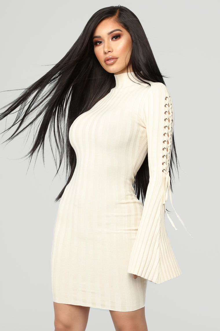 white knit dress