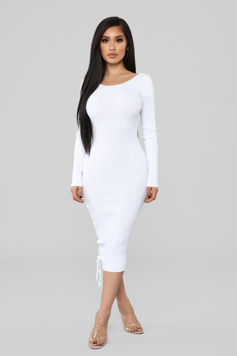 fashion nova ivory dress