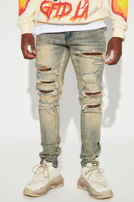 Make It Distressed Stacked Skinny Jeans - Vintage Blue Wash | Fashion Nova,  Mens Jeans | Fashion Nova