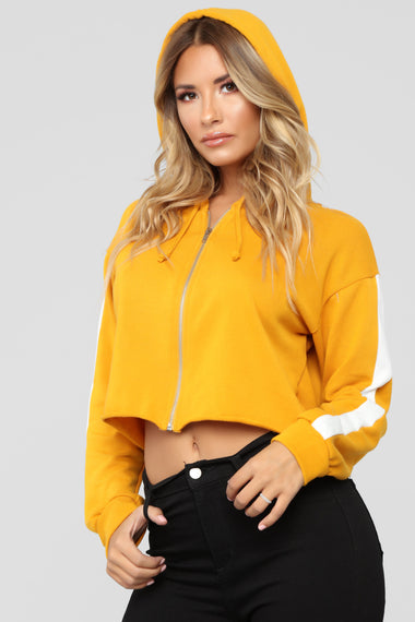 Audrey Hooded Sweatshirt - Mustard – Fashion Nova