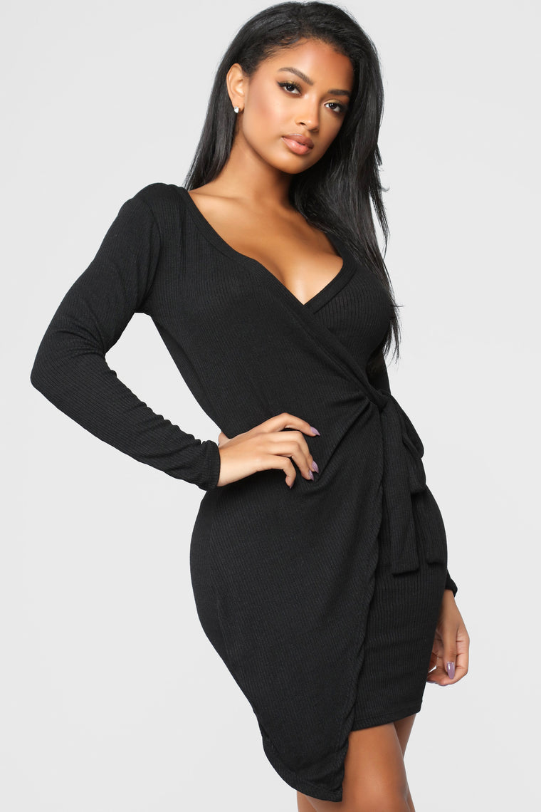 wrap black dresses