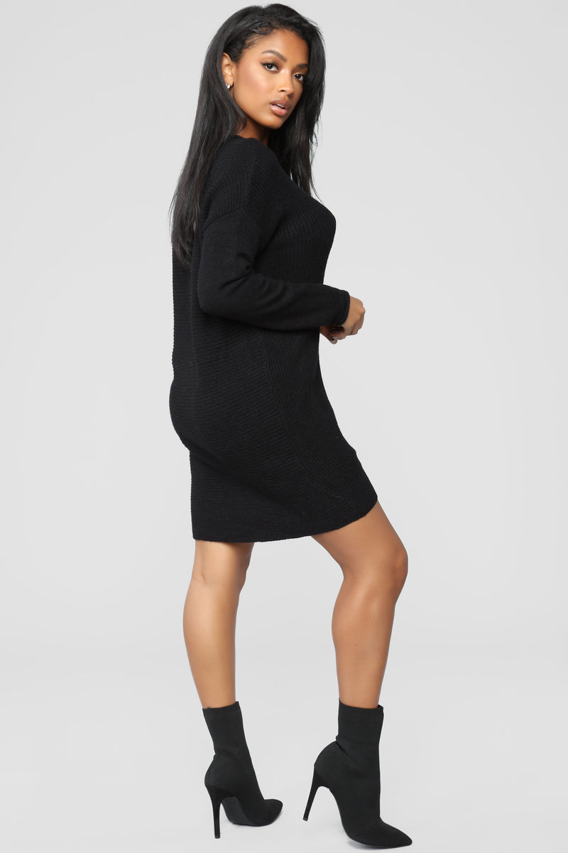 I'm With You Sweater Dress - Black | Fashion Nova, Dresses | Fashion Nova