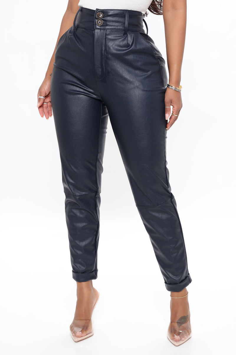 5 O'Clock Faux leather Pant - Navy | Fashion Nova, Pants | Fashion Nova