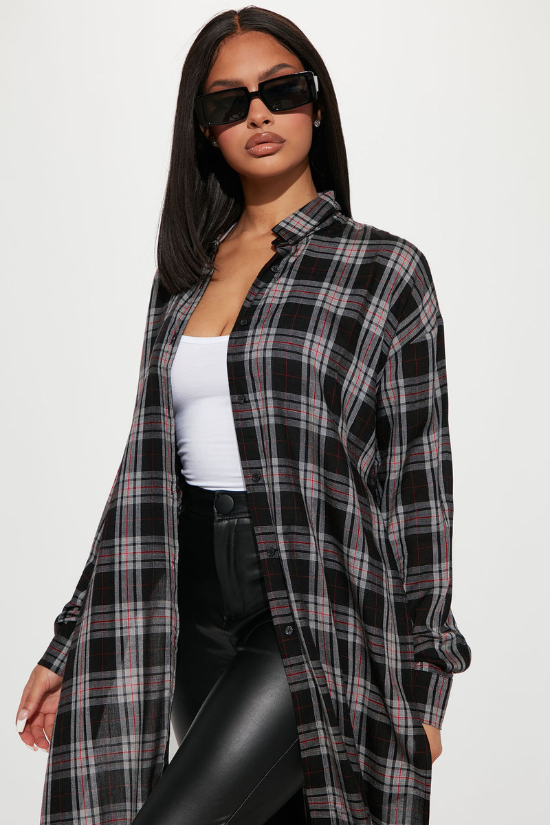 Give Me Everything Plaid Tunic - Black/combo | Fashion Nova, Shirts ...