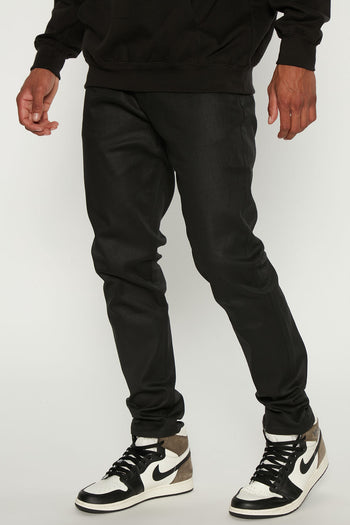 Satin Luxe Slim Slit Trouser - Black, Fashion Nova, Mens Pants