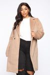 It's A Long Story Coat - Taupe