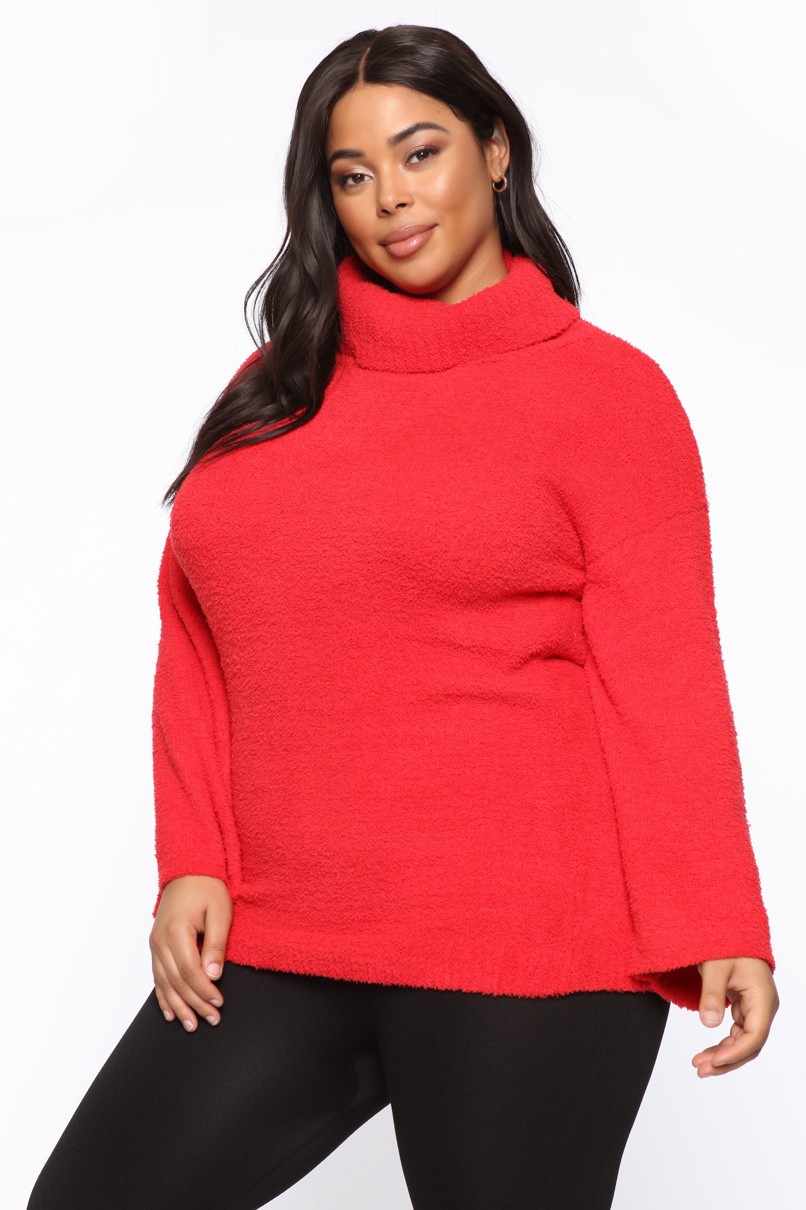Getting To Know You Tunic Sweater - Red – Fashion Nova