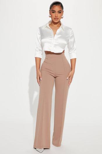 Karli Wide Leg Pant - Chartreuse