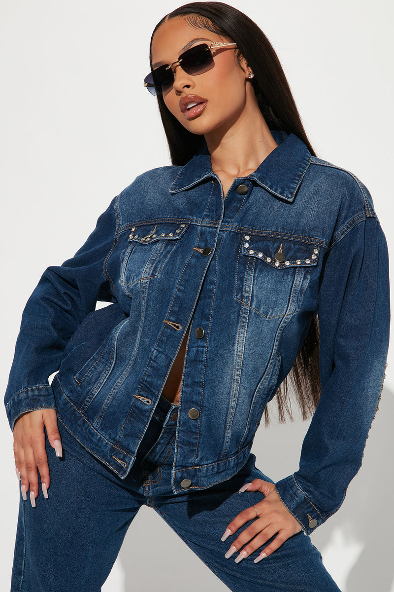 Cross My Heart Fringe Denim Jacket - Dark Wash | Fashion Nova, Jackets ...