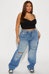 On Trend 90's Baggy Jeans - Medium Blue Wash