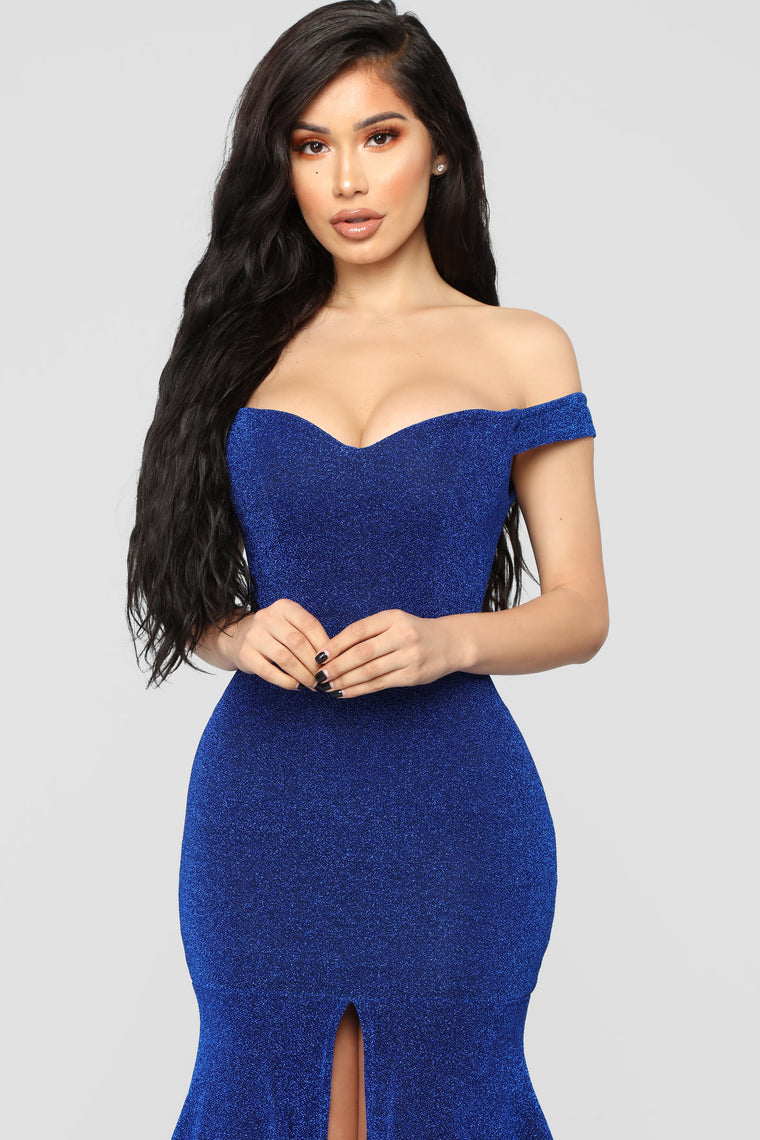 blue dress fashion nova
