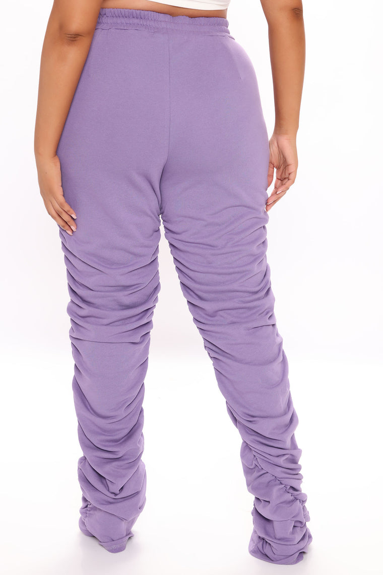 Curves And Chill Stacked Pant - Purple - Pants - Fashion Nova