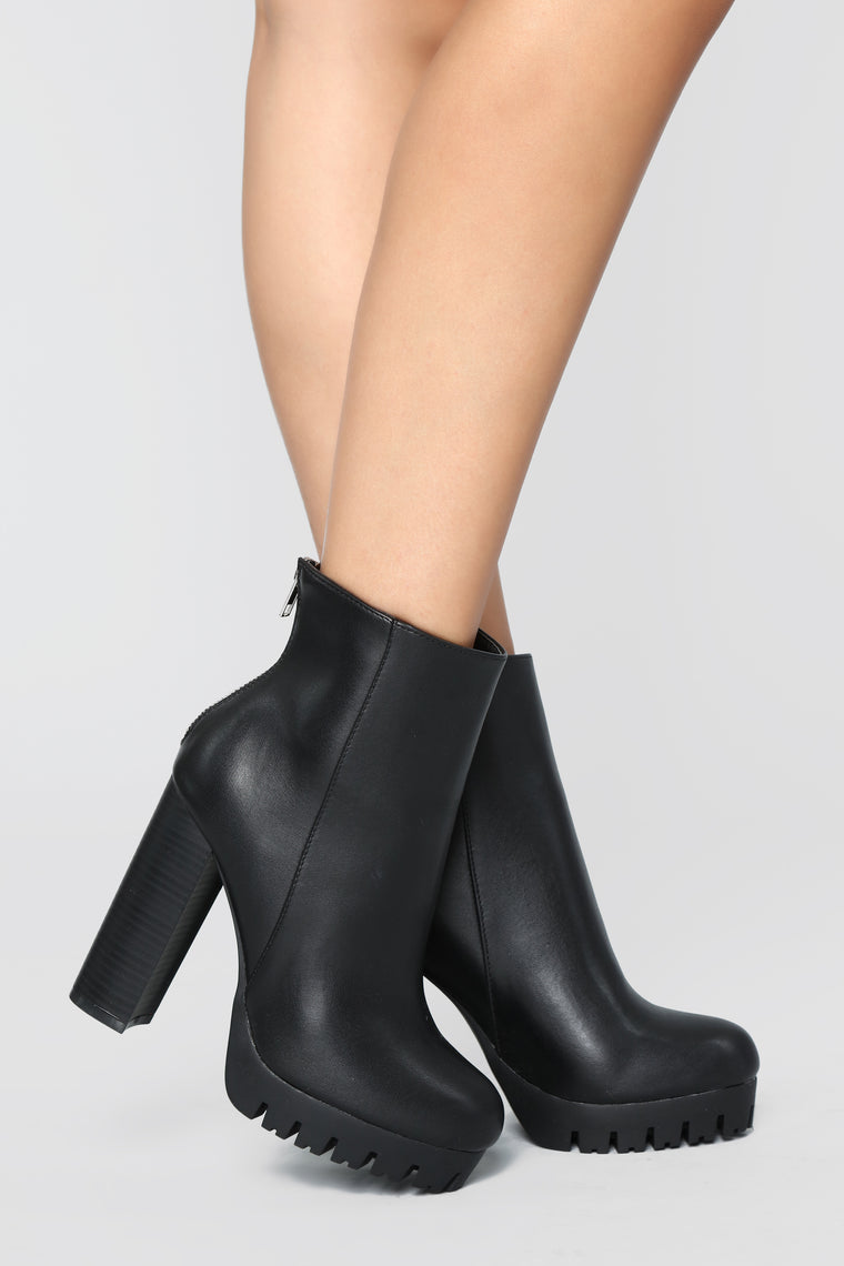 black shoes booties