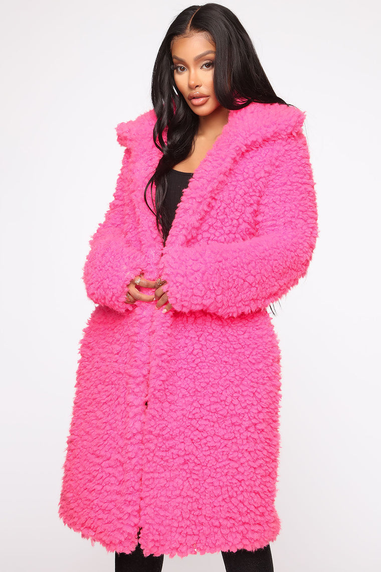 hot pink long coat