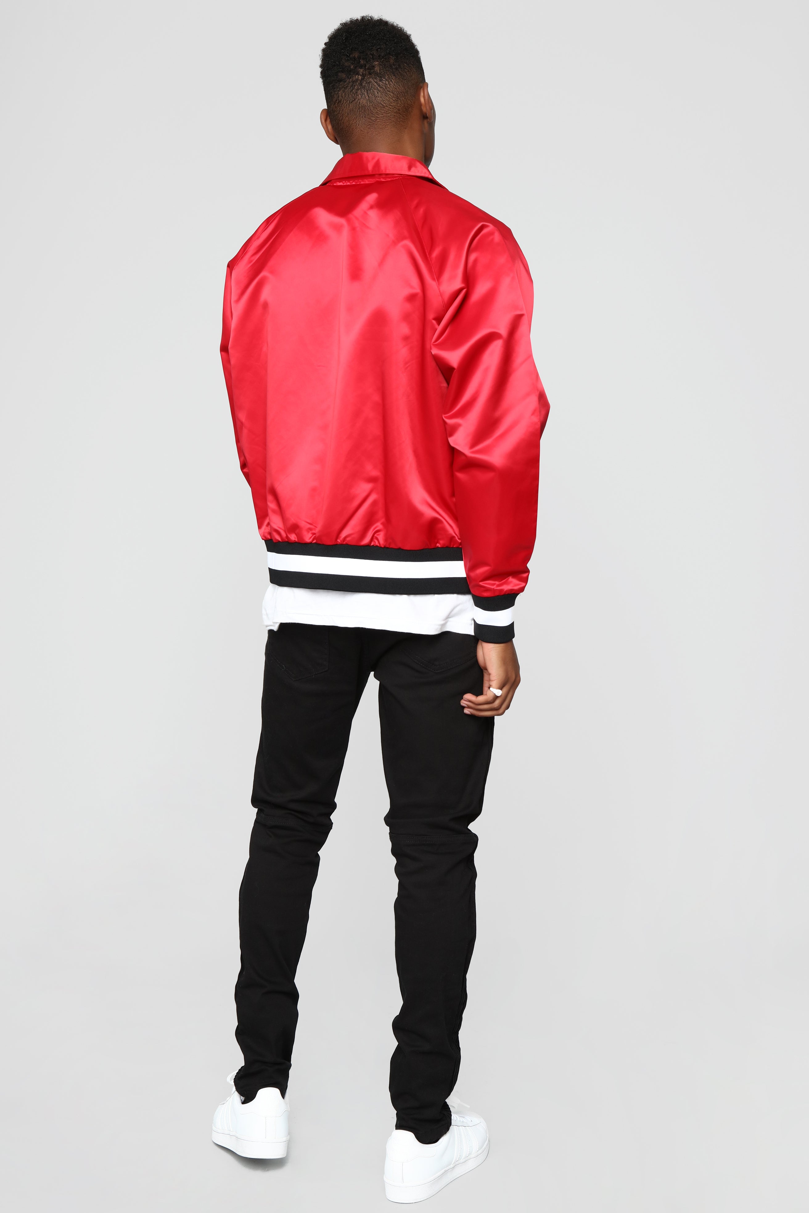 Zack Satin Jacket - Red