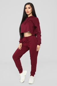 Latest And Greatest French Terry Jogger - Burgundy – Fashion Nova