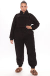 Cuddle Time Cozy Pant Set - Black