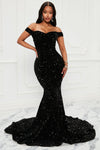 Alora Sequin Maxi Gown - Black