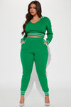 Stay With Me Sweater Pant Set  - Green