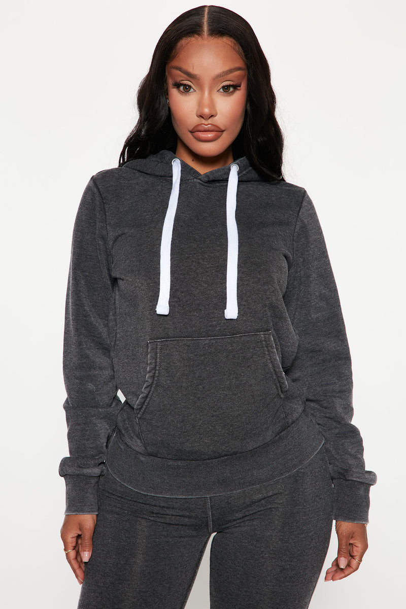 Sweet Dreams Mineral Wash Hoodie - Charcoal | Fashion Nova, Knit Tops ...