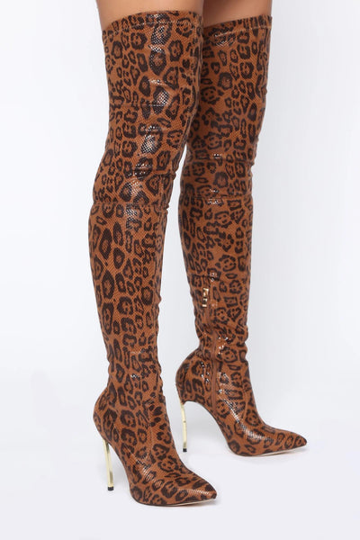 Go Get it Girl Heeled Boots - Brown Leopard – Fashion Nova