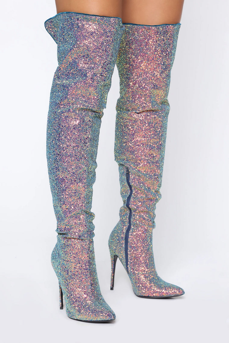 over the knee boots glitter
