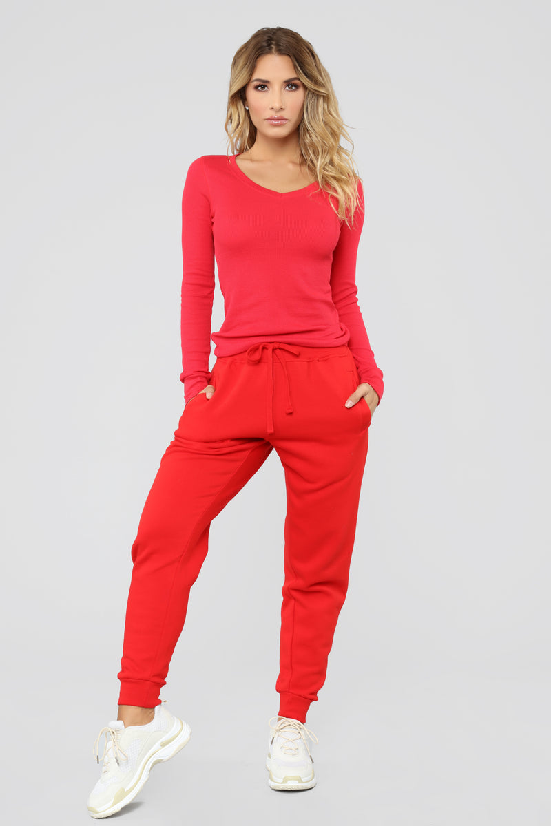 Ashley V Neck Top - Scarlet Red | Fashion Nova, Basic Tops & Bodysuits ...