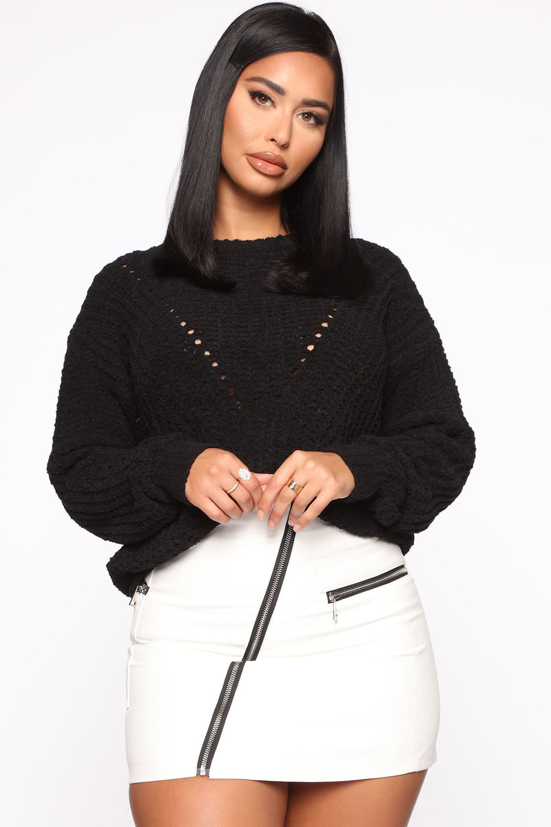 Not Knowing Why Fuzzy Sweater - Black | Fashion Nova, Sweaters ...