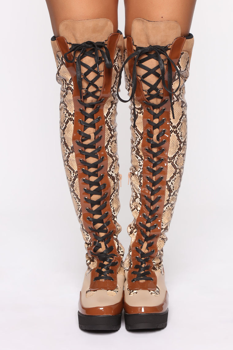 snake over the knee boots