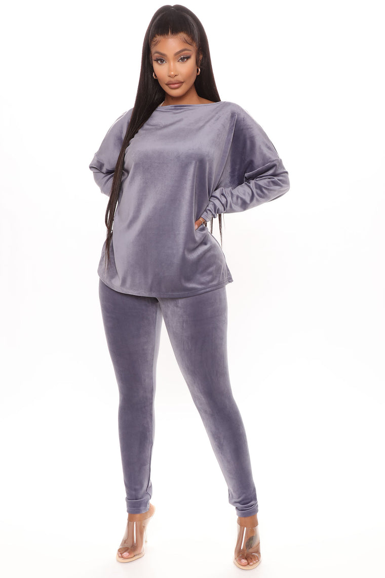 Don't Get This Twisted Super Soft Velour Legging Set - Blue, Matching ...