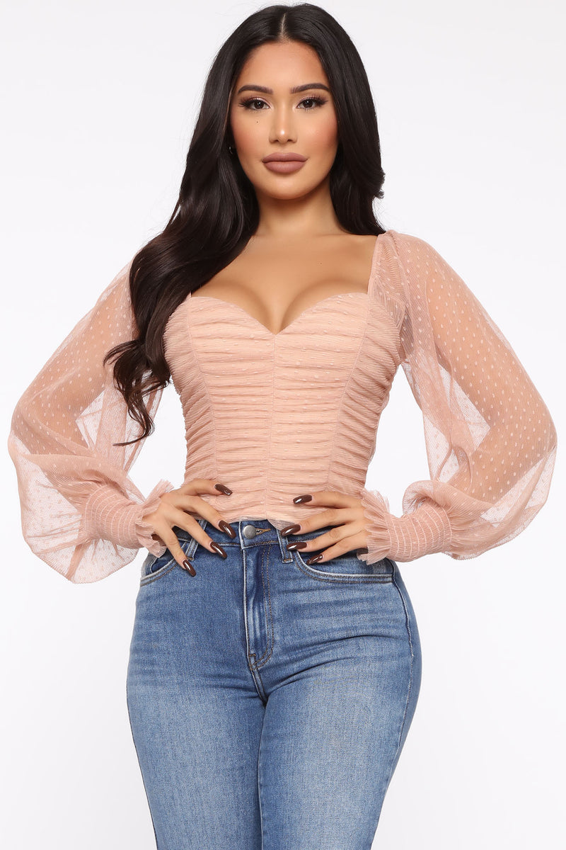 Keeping It Cute Top - Nude, Shirts 