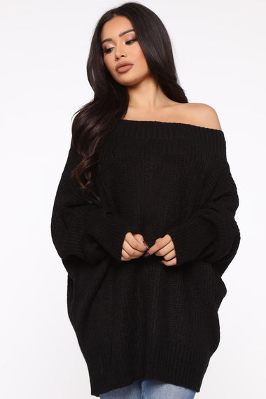 Cute But Cozy Oversized Sweater - Black – Fashion Nova