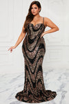 Gala Glam Sequin Maxi Gown - Black/combo