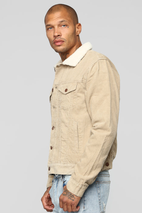 Ronald Sherpa Denim Jacket - Khaki 