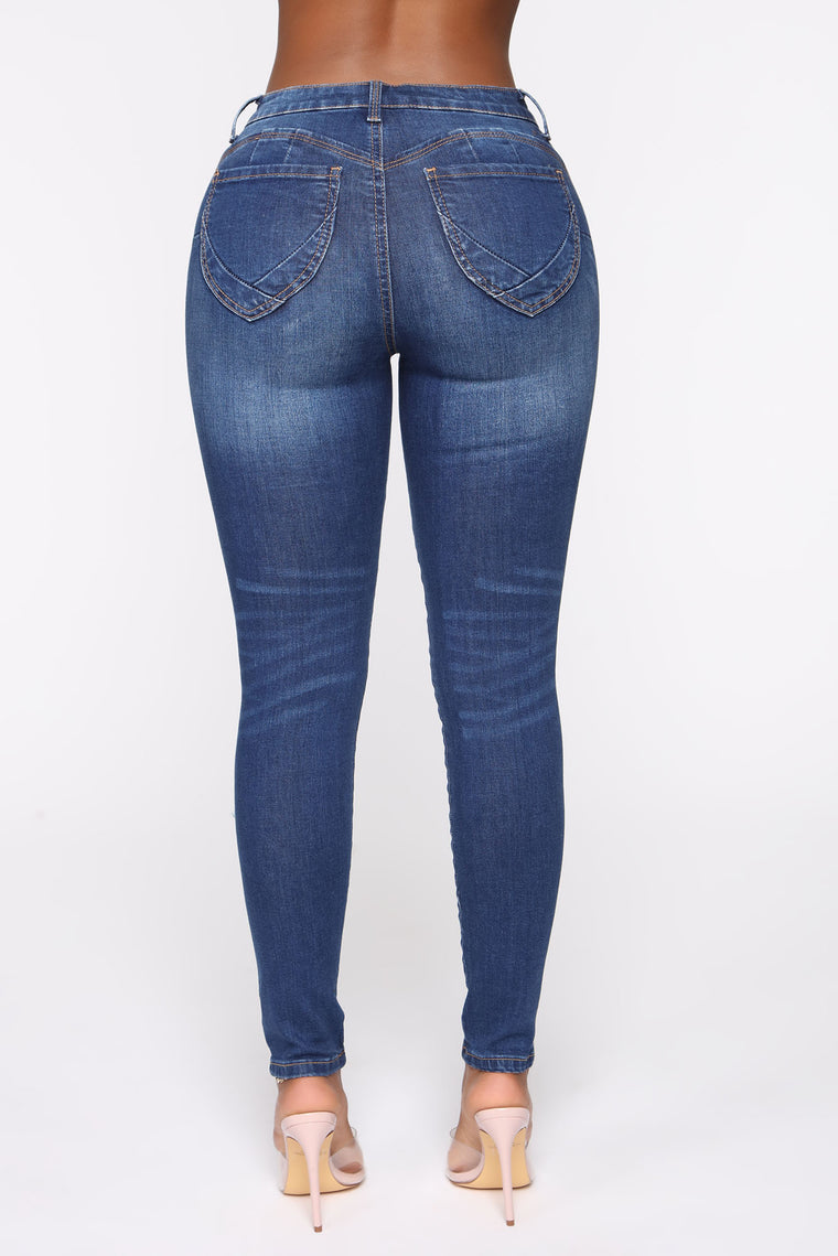 Penthouse Suite Booty Lifting Jeans - Medium Blue Wash - Jeans ...
