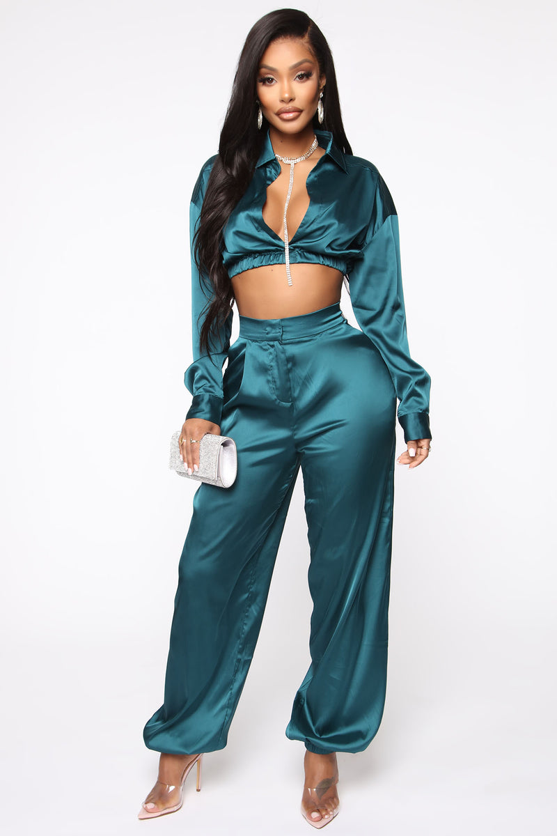 Just My Type Satin Top - Emerald | Fashion Nova, Shirts & Blouses ...