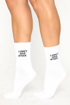 I Don't Give A Fuck Socks - White/Black