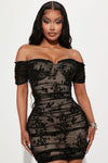 Come Out Tonight Mesh Mini Dress - Black