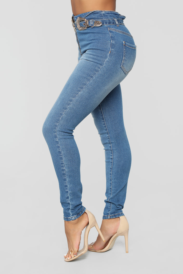 Seeing Double High Rise Skinny Jeans - Medium Blue Wash – Fashion Nova