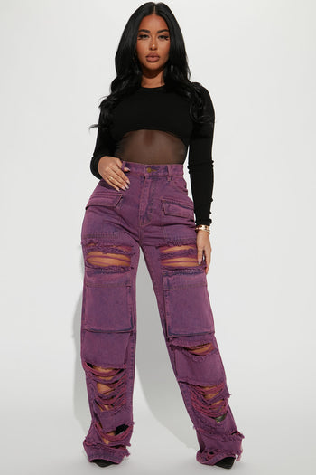 Lily High Rise Cargo Jeans - Lavender, Fashion Nova, Jeans