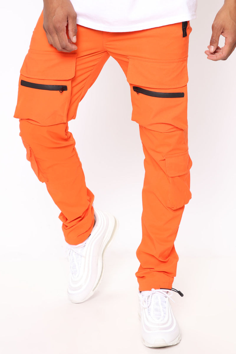 Need Them Zipper Cargo Pants - Orange | Fashion Nova, Mens Pants ...