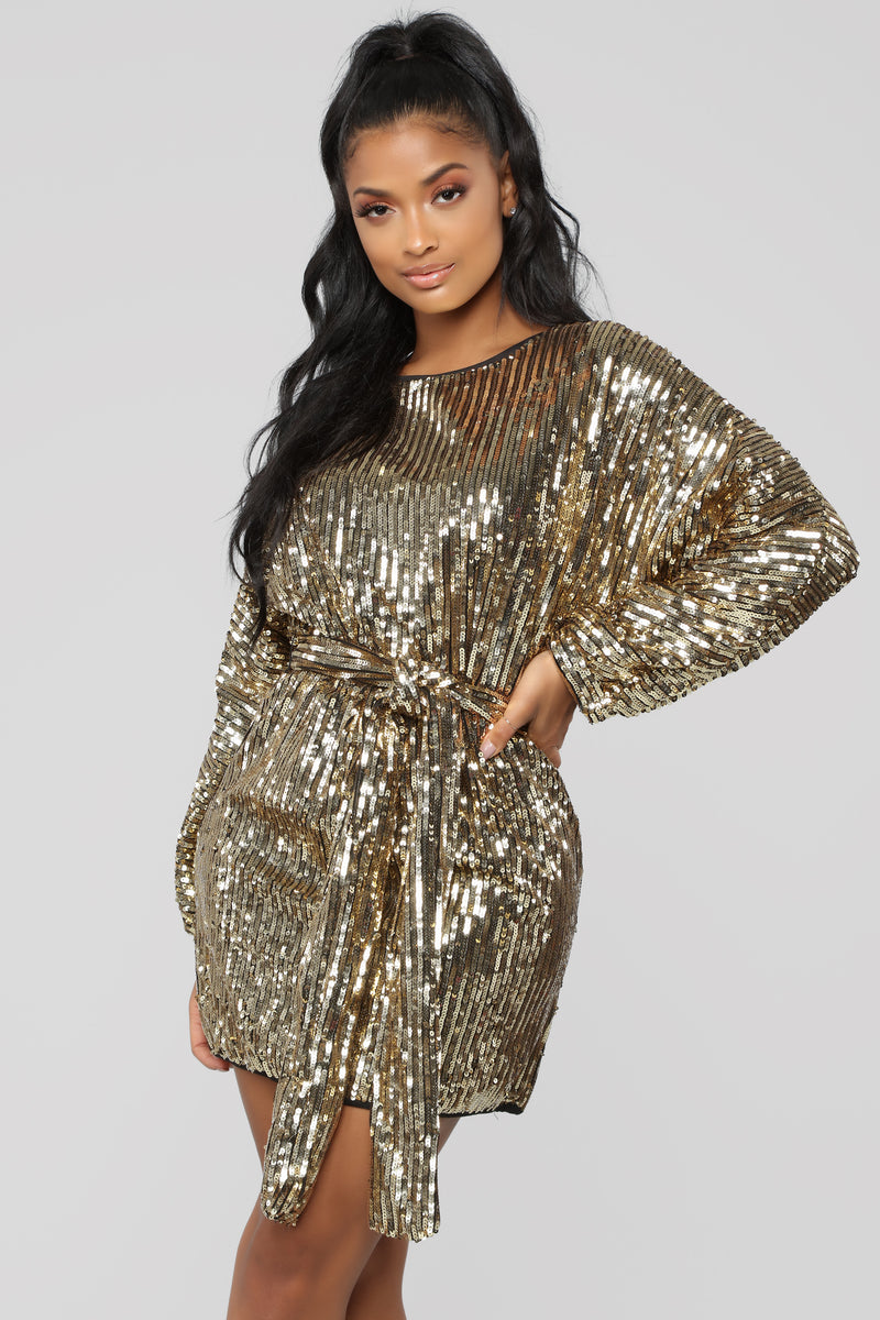 Where's The Party At Sequin Dress - Gold | Fashion Nova, Luxe | Fashion ...